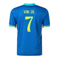 Camisa de Futebol Brasil Vinicius Junior #7 Equipamento Secundário Copa America 2024 Manga Curta